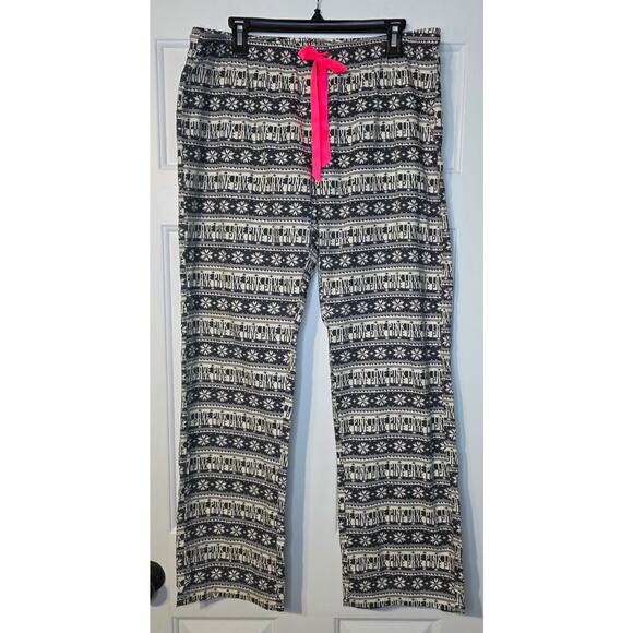 Victoria Secret pajama pants sz L women's‎ cotton flannel Snowflake - Picture 1 of 6